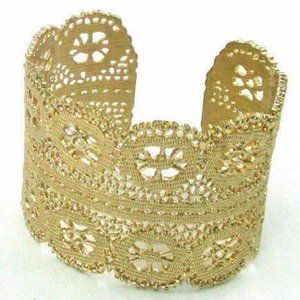 Rare Lace-like Designed Cuff Girly Fun Fashion Sexy Bracelet Sz M